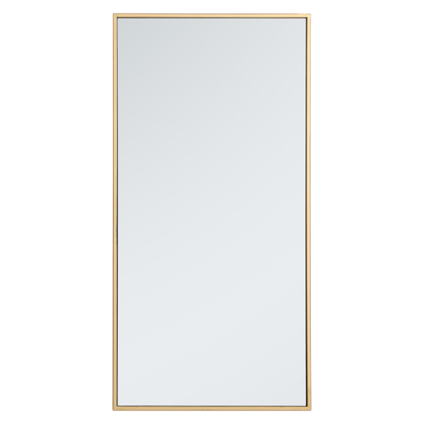 Elegant Decor Metal Frame Rectangle Mirror 18 Inch In Brass MR41836BR